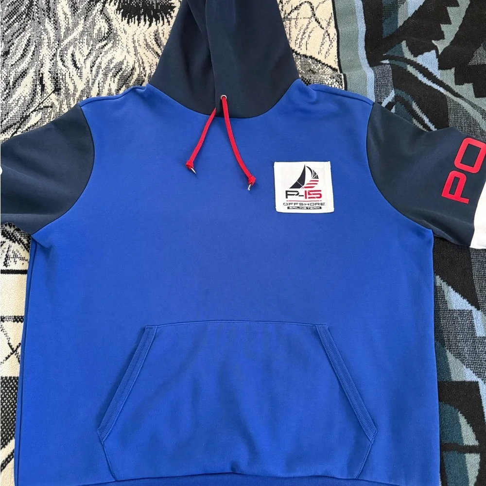 Polo Ralph Lauren Double Knit P-15 Offshore Sailing Team Multi-Blue/White Hoodie
